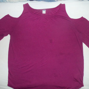 Old Navy Open Shoulder Long Sleeve- Maroon